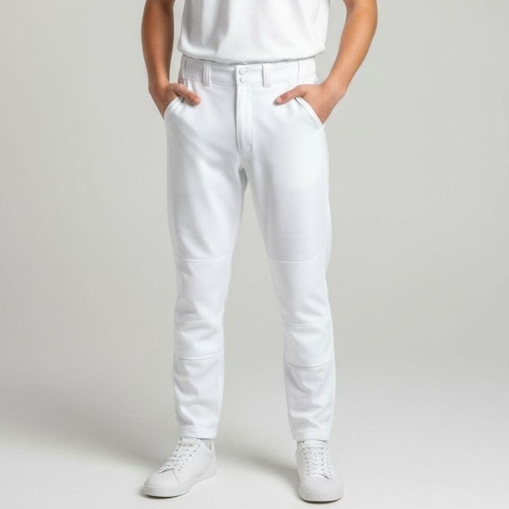 NWT Wilson Boys Youth Small White Cuffed Baseball Pants A4228 Uniform
